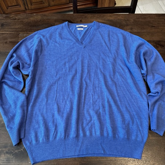 Peter Millar Other - Peter Millar Men's Blue 100% Merino Wool Pullover Long Sleeve Sweater 2XL *Flaws